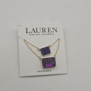 NWT Ralph Lauren U384/Ralph Lauren/Amethyst X Purple 2 Layer Crystal Necklace